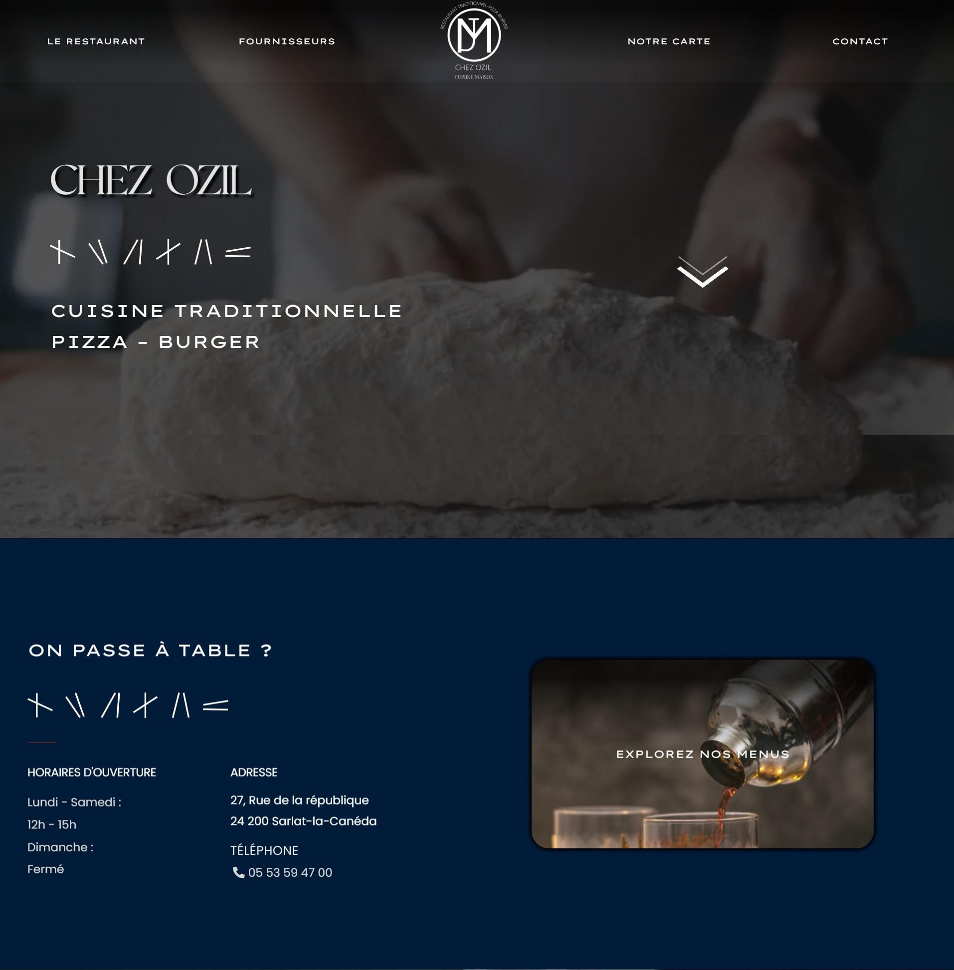 ducke creation site internet sarlat dordgone réalisation projet chez ozil capture ecran page entiere hero